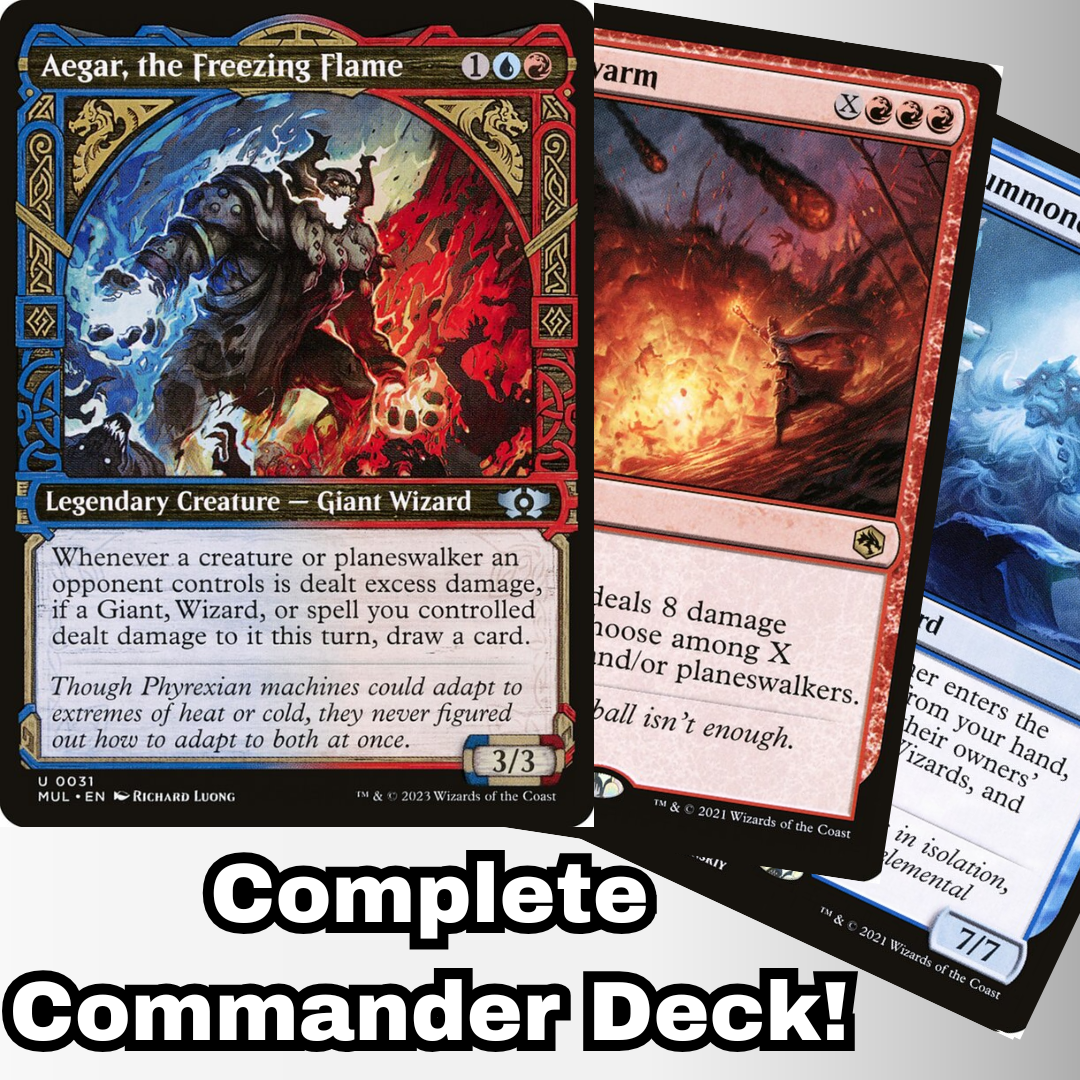 MTG Commander Deck EDH Deck Aegar, the Freezing Flame 100 Magic Cards Moonveil Games MTG Commander Deck EDH Deck Aegar, the Freezing Flame 100 Magic Cards Moonveil Games