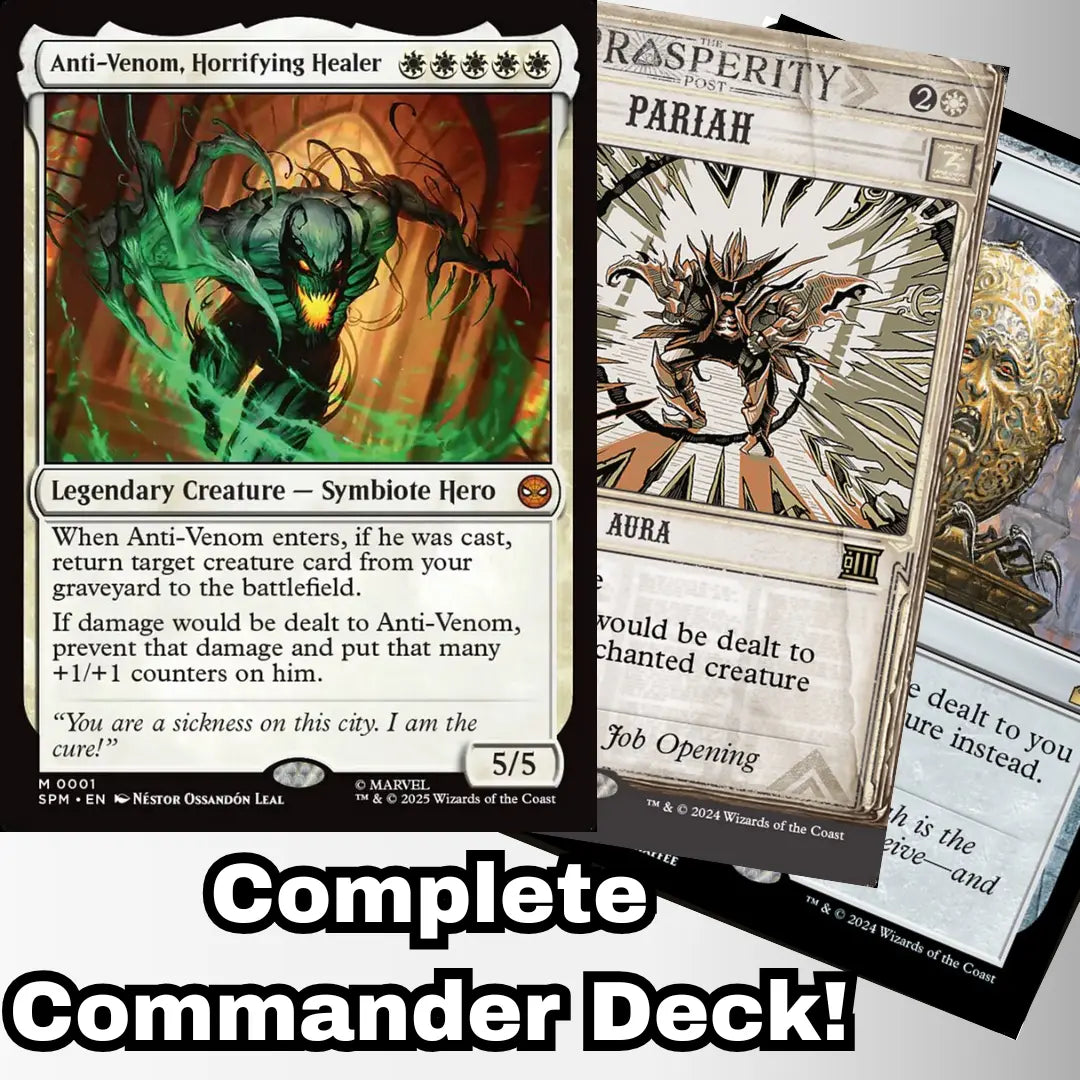 MTG Commander Deck EDH Deck Anti-Venom, Horrifying Healer 100 Magic Cards Custom Deck Marvel's Spider-Man Marvel MTG Commander Deck EDH Deck Anti-Venom, Horrifying Healer 100 Magic Cards Custom Deck Marvel's Spider-Man Marvel