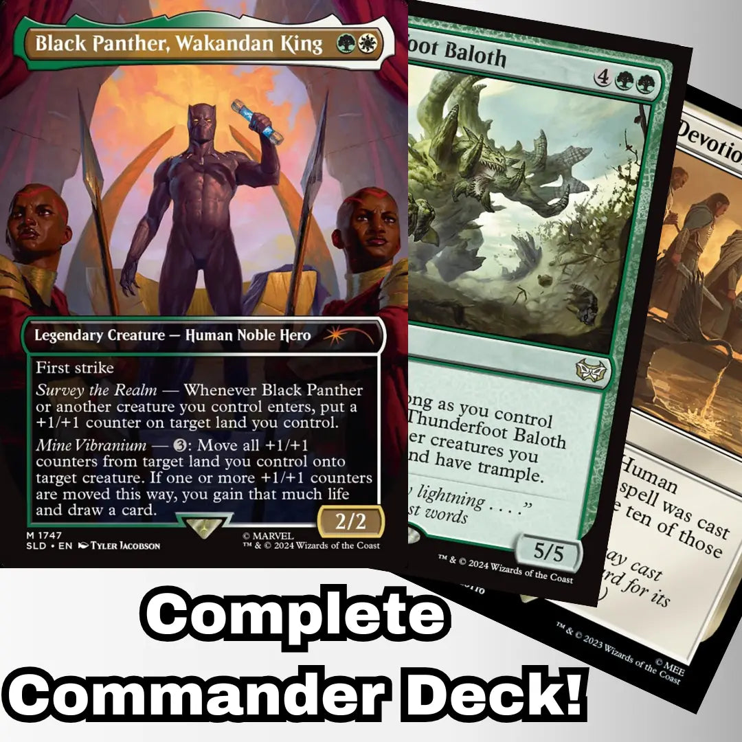 MTG Commander Deck EDH Deck Black Panther, Wakandan King 100 Magic Cards Custom Deck Marvel Counters MTG Commander Deck EDH Deck Black Panther, Wakandan King 100 Magic Cards Custom Deck Marvel Counters