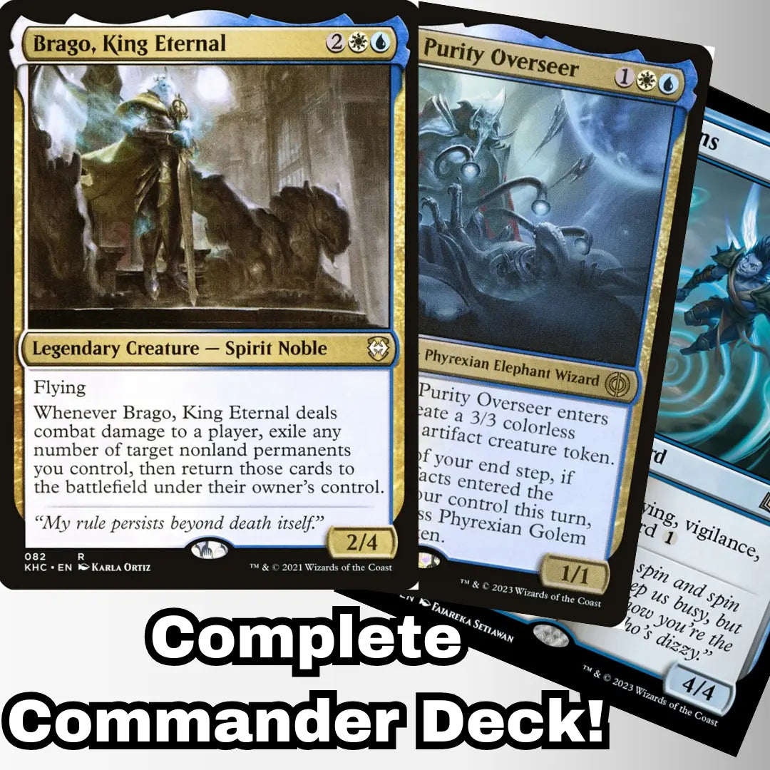 MTG Commander Deck EDH Deck Brago, King Eternal 100 Magic Cards Custom Deck  Blink Flicker
