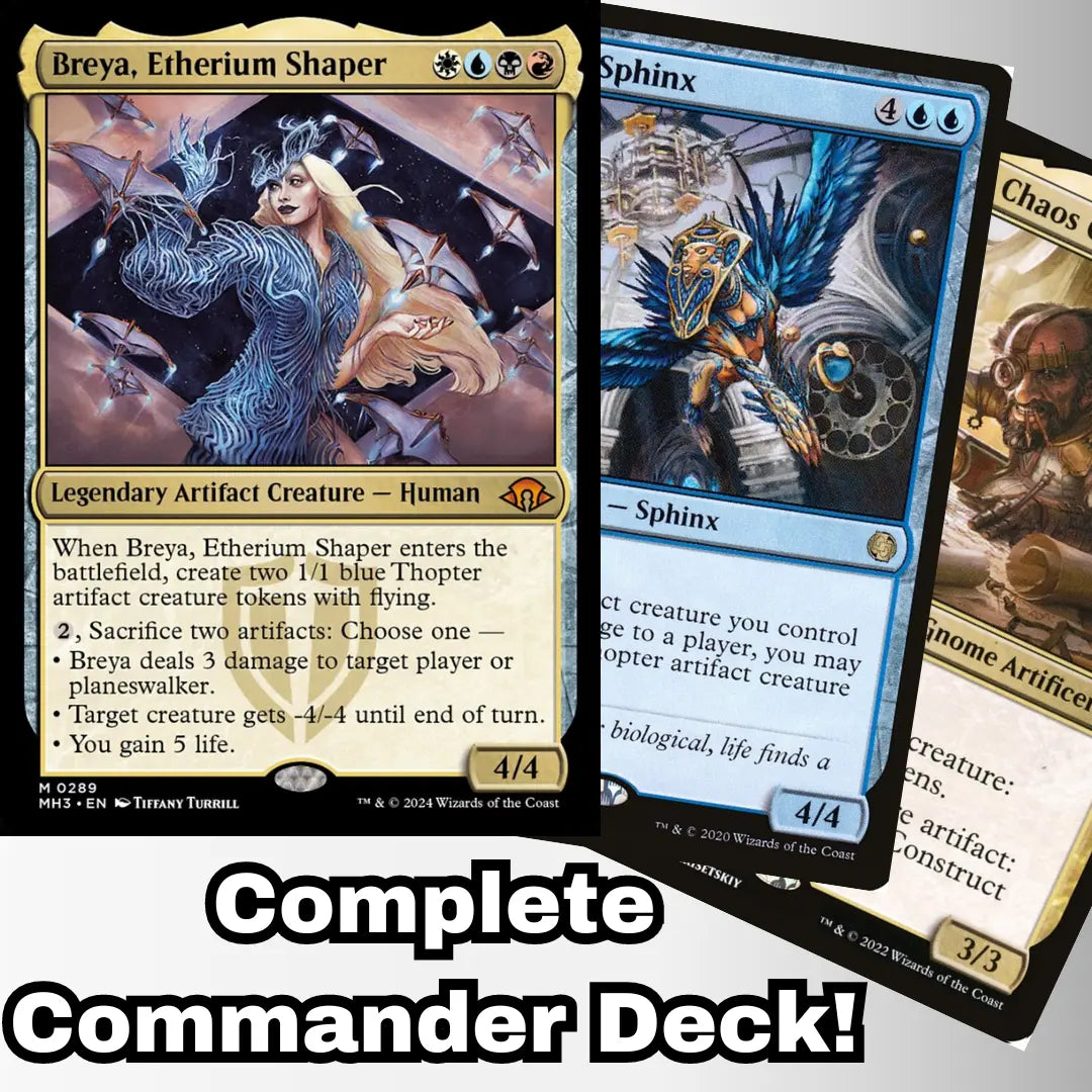 MTG Commander Deck EDH Deck Breya, Etherium Shaper 100 Magic Cards Custom Deck Artifacts Thopters Tokens MTG Commander Deck EDH Deck Breya, Etherium Shaper 100 Magic Cards Custom Deck Artifacts Thopters Tokens