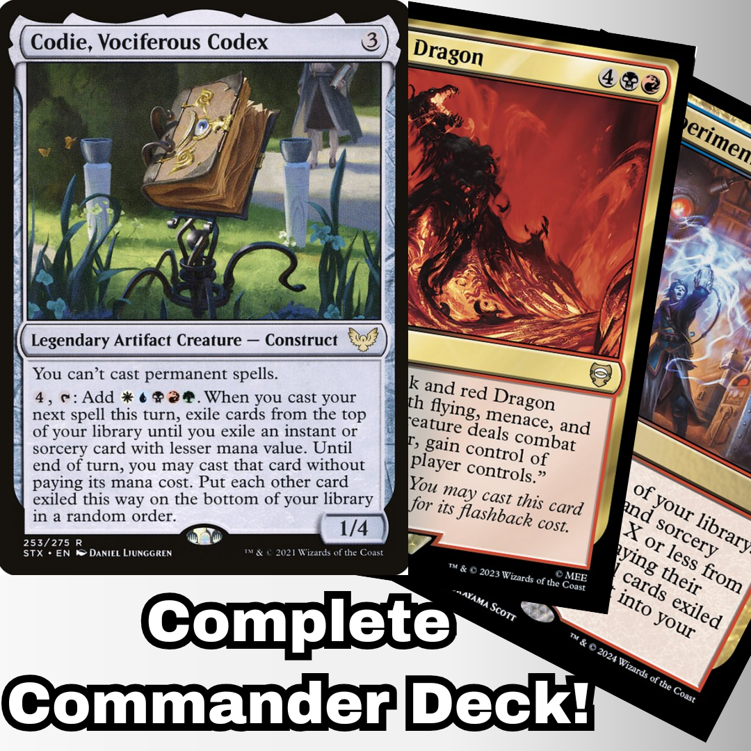 MTG Commander Deck EDH Deck Codie, Vociferous Codex 100 Magic Cards Custom  Deck 5 Color Spells Instants and Sorceries
