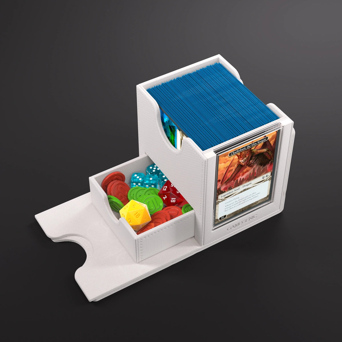 GameGenic Sidekick PRO 100+ XL Convertible White Deck Box Moonveil Games