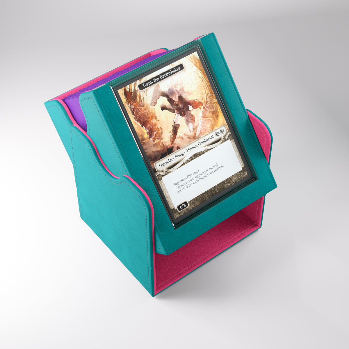 GameGenic SQUIRE PLUS 100+ XL CONVERTIBLE Teal/Pink Deck Box Moonveil Games