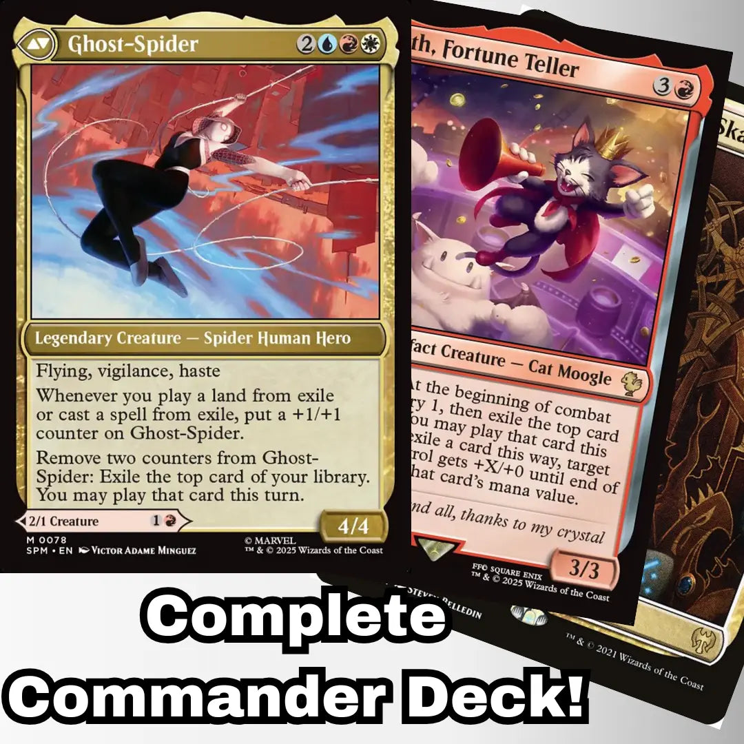 MTG Commander Deck EDH Deck Ghost-Spider Gwen Stacy 100 Magic Cards Custom Deck Marvel's Spider-Man Exile Counters Jeskai MTG Commander Deck EDH Deck Ghost-Spider Gwen Stacy 100 Magic Cards Custom Deck Marvel's Spider-Man Exile Counters Jeskai