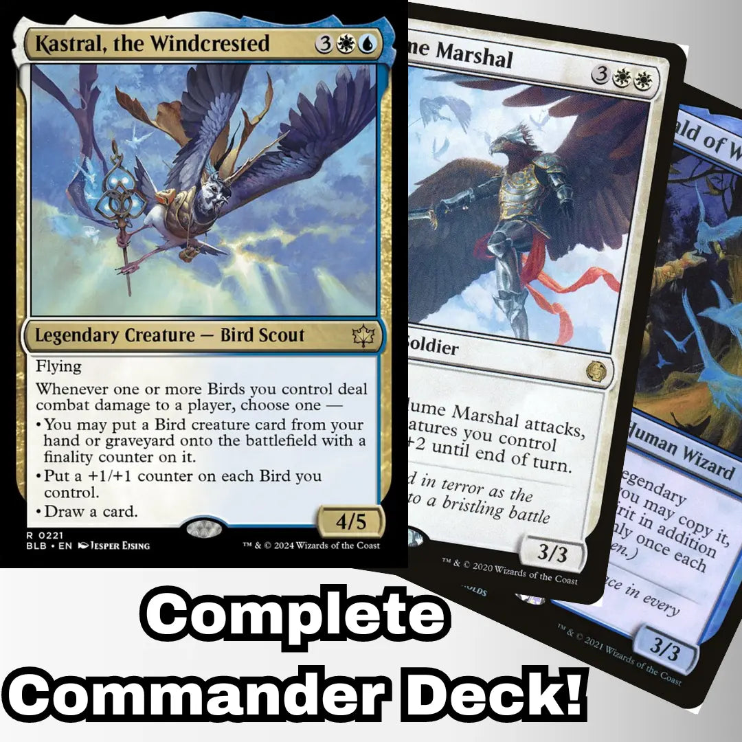MTG Commander Deck EDH Deck Kastral, the Windcrested 100 Magic Cards Moonveil Games MTG Commander Deck EDH Deck Kastral, the Windcrested 100 Magic Cards Moonveil Games