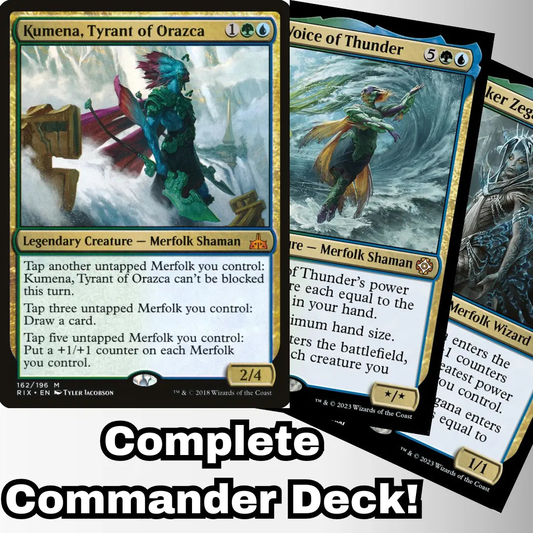 MTG Commander Deck EDH Deck Kumena, Tyrant of Orazca 100 Magic Cards Custom Deck Merfolk Simic MTG Commander Deck EDH Deck Kumena, Tyrant of Orazca 100 Magic Cards Custom Deck Merfolk Simic