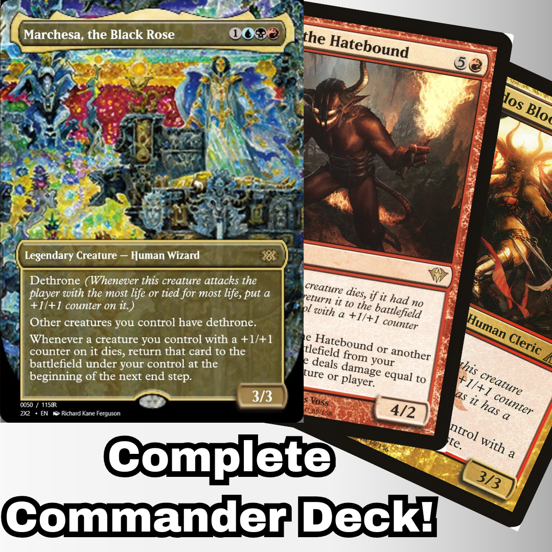mtg black commander deck MTG Commander Deck EDH Deck Marchesa, the Black Rose 100 Magic Cards – Moonveil Games