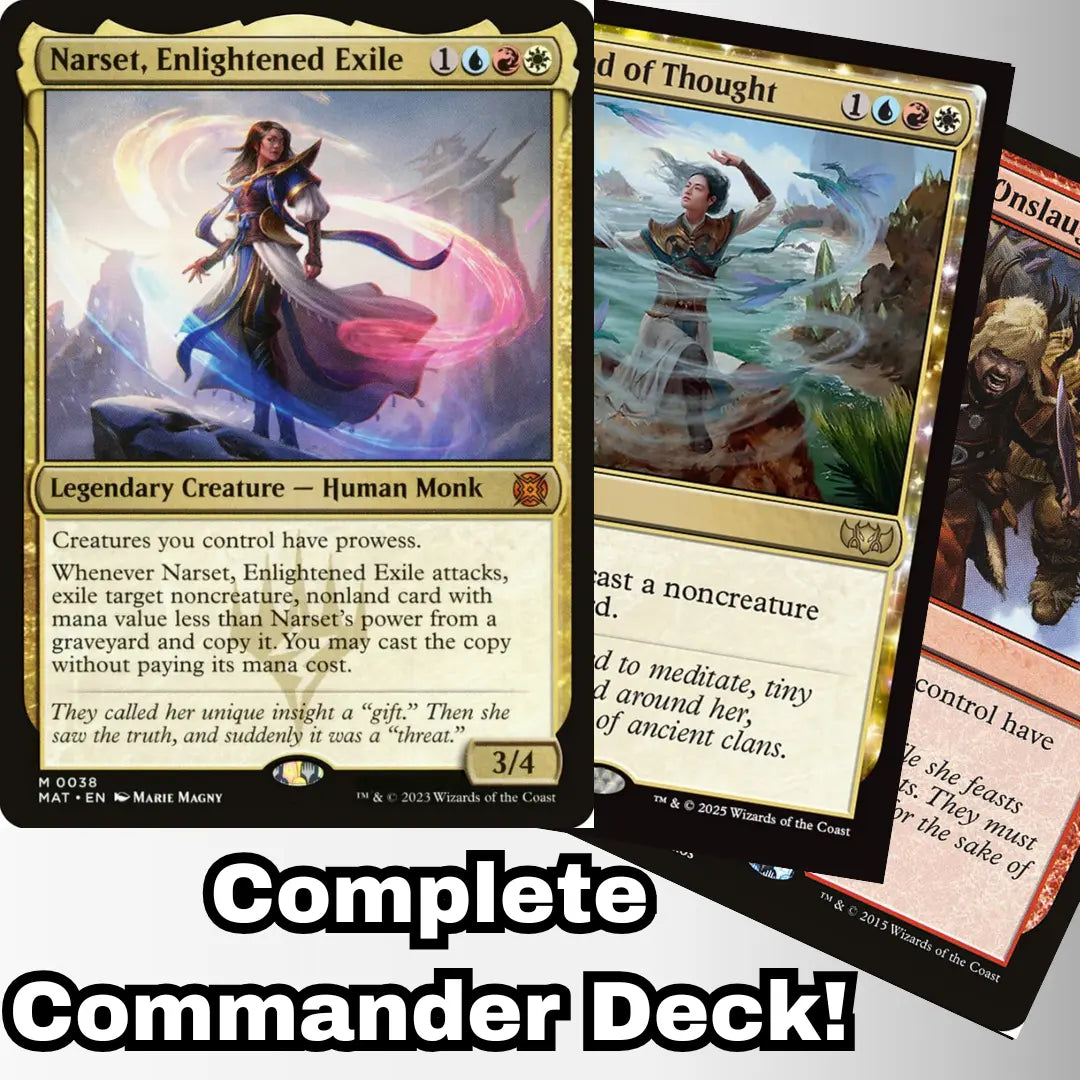 MTG Commander Deck EDH Deck Narset, Enlightened Exile 100 Magic Cards Custom Deck Jeskai Prowess MTG Commander Deck EDH Deck Narset, Enlightened Exile 100 Magic Cards Custom Deck Jeskai Prowess