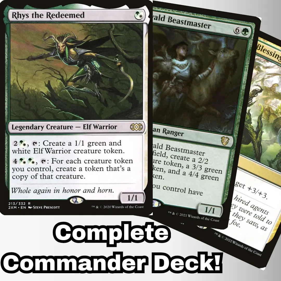 MTG Commander EDH Rhys the Redeemed 100 Magic Cards Custom Moonveil Games MTG Commander EDH Rhys the Redeemed 100 Magic Cards Custom Moonveil Games