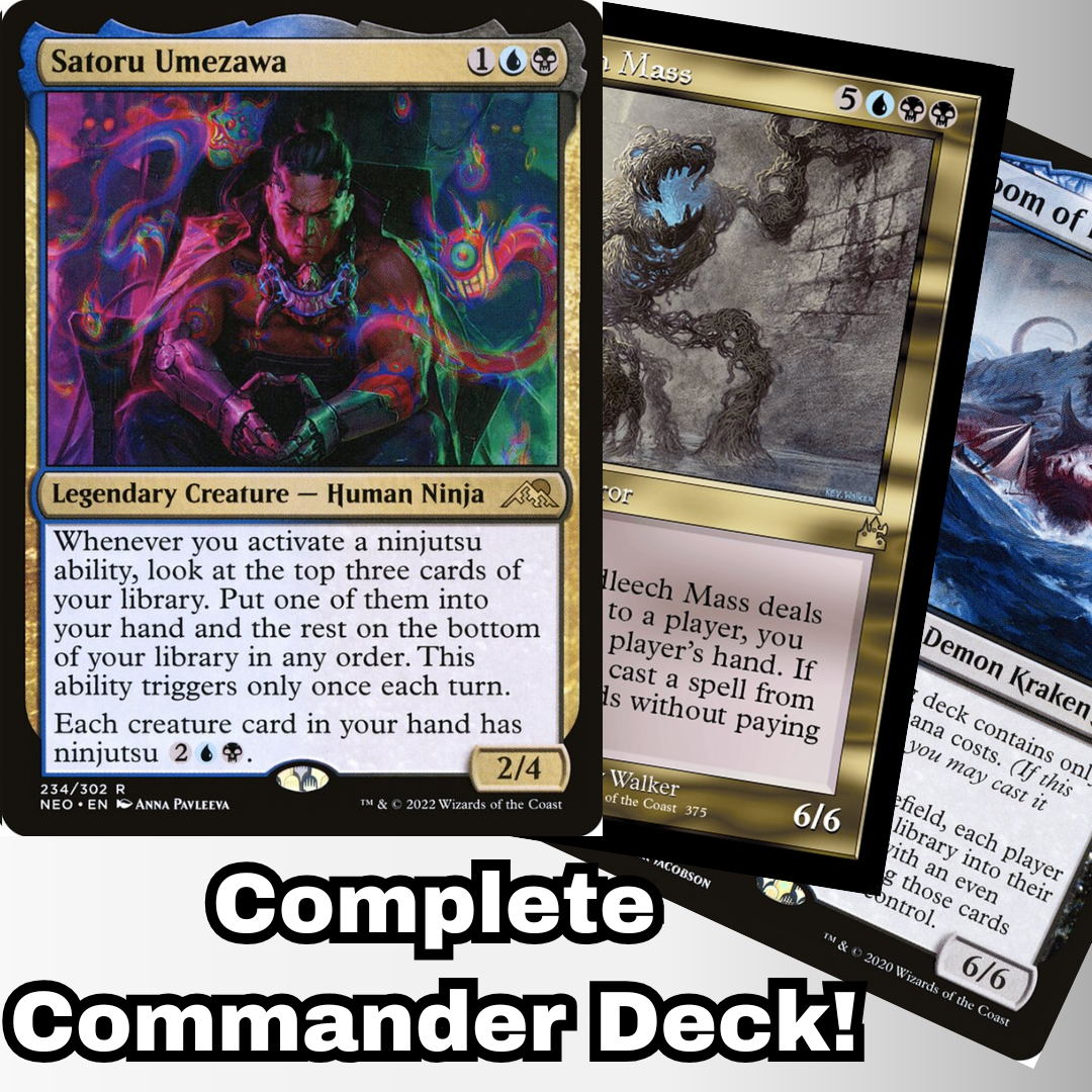 MTG Commander Deck EDH Deck Satoru Umezawa 100 Magic Cards Custom Deck  Ninja Ninjutsu Dimir