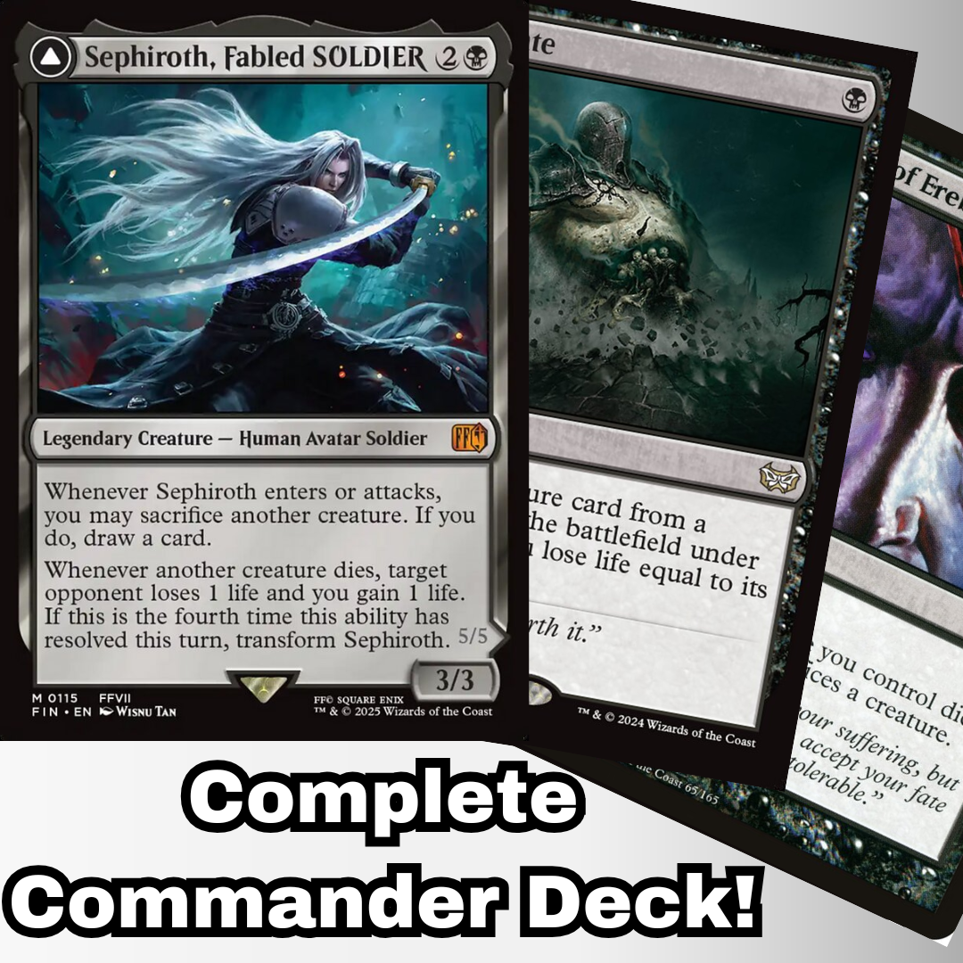 mtg sephiroth commander deck Sephiroth, Fabled SOLDIER Commander Deck EDH 100 Magic Cards Custom Deck  MTG Black Sacrifice Final Fantasy