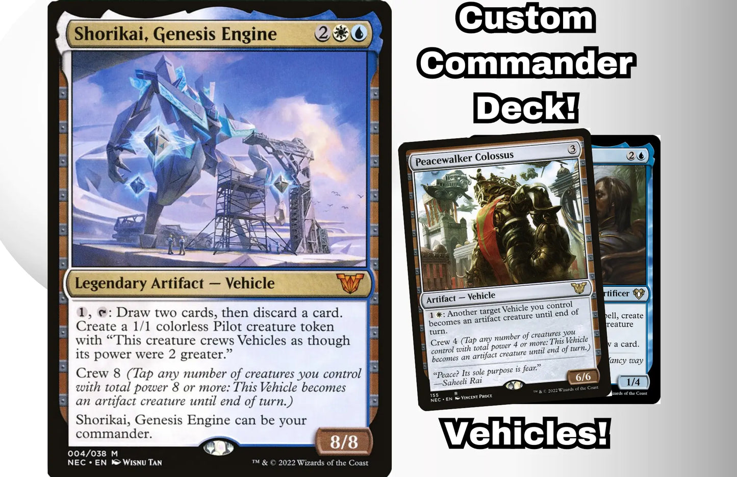 MTG Commander Deck EDH Deck Shorikai, Genesis Engine 100 Magic Cards Custom Deck Vehicles Pilots Moonveil Games