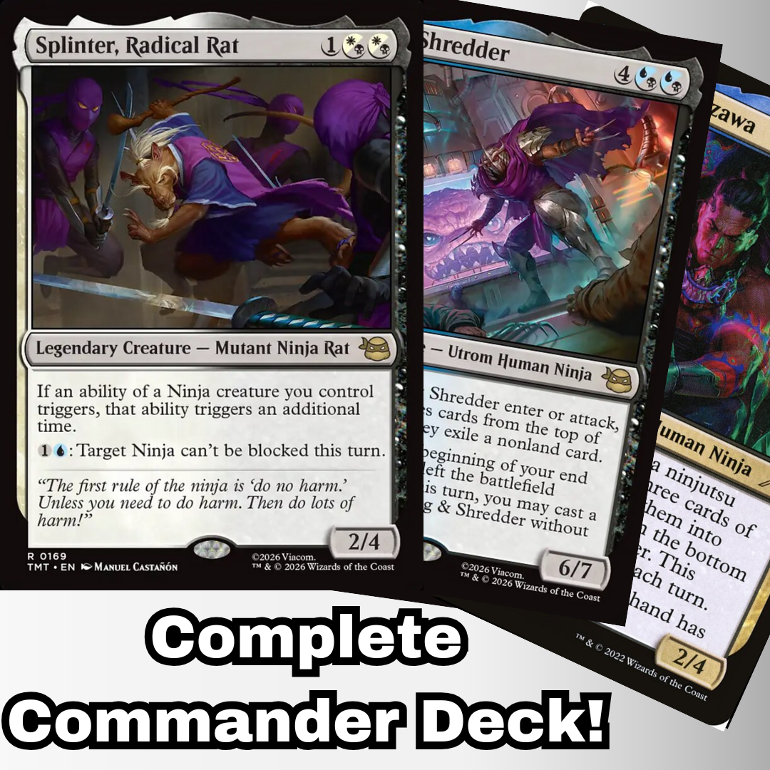 MTG Commander EDH Deck Splinter, Radical Rat 100 Magic Cards Custom Deck Ninjas Teenage Mutant Ninja Turtles TMNT MTG Commander EDH Deck Splinter, Radical Rat 100 Magic Cards Custom Deck Ninjas Teenage Mutant Ninja Turtles TMNT