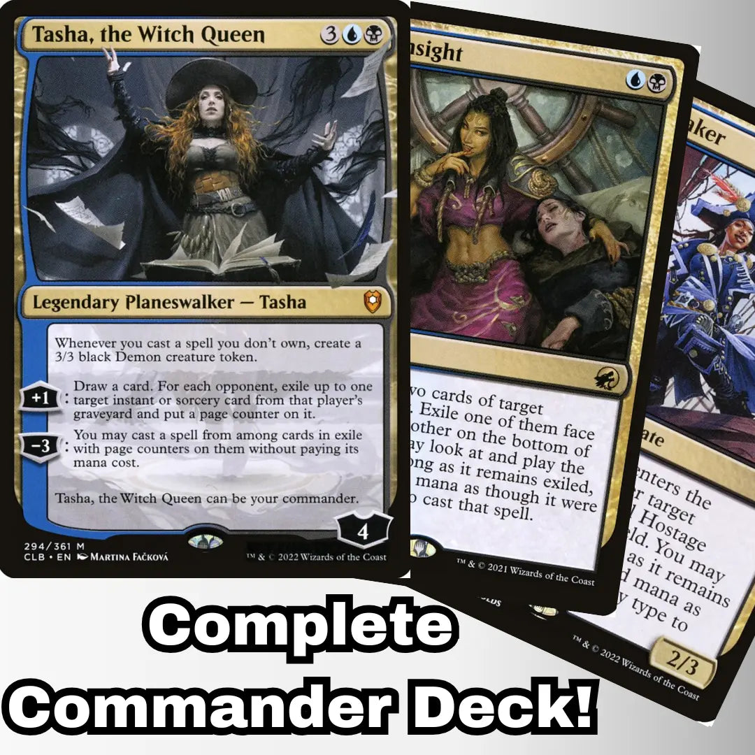 MTG Commander Deck EDH Deck Tasha, the Witch Queen 100 Magic Cards Custom Deck Dimir Planeswalker MTG Commander Deck EDH Deck Tasha, the Witch Queen 100 Magic Cards Custom Deck Dimir Planeswalker