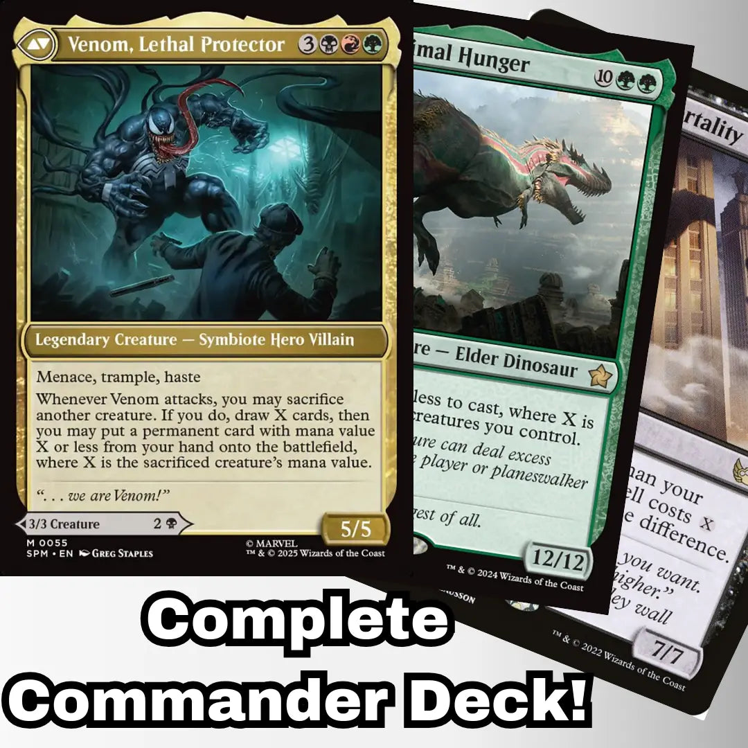 MTG Commander Deck EDH Deck Venom, Lethal Protector 100 Magic Cards Eddie Brock Custom Deck Marvels Spider-Man Marvel MTG Commander Deck EDH Deck Venom, Lethal Protector 100 Magic Cards Eddie Brock Custom Deck Marvels Spider-Man Marvel