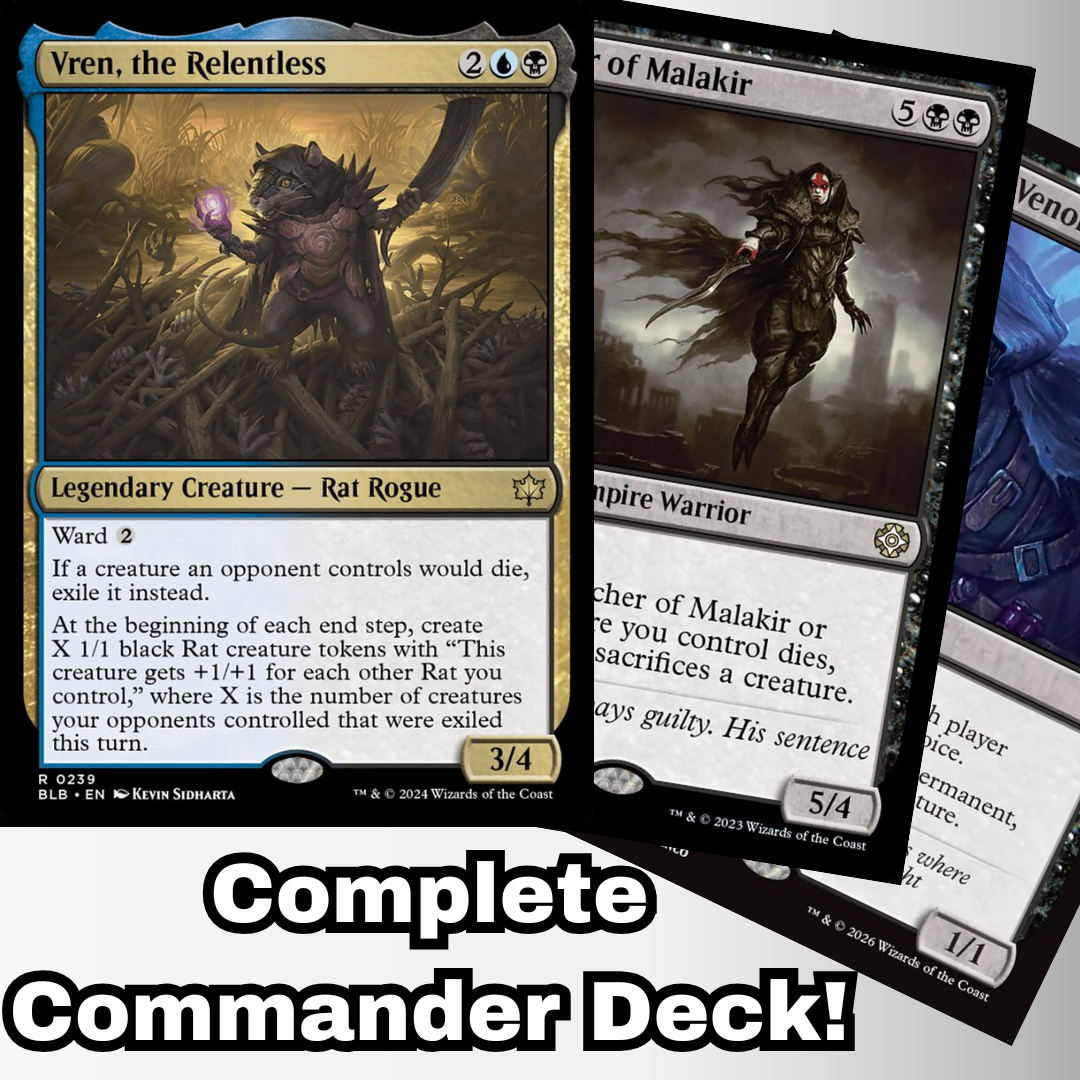 MTG Commander Deck EDH Deck Commander Vren, the Relentless 100 Magic Cards  Custom Deck Rats Rat Deck Bloomburrow