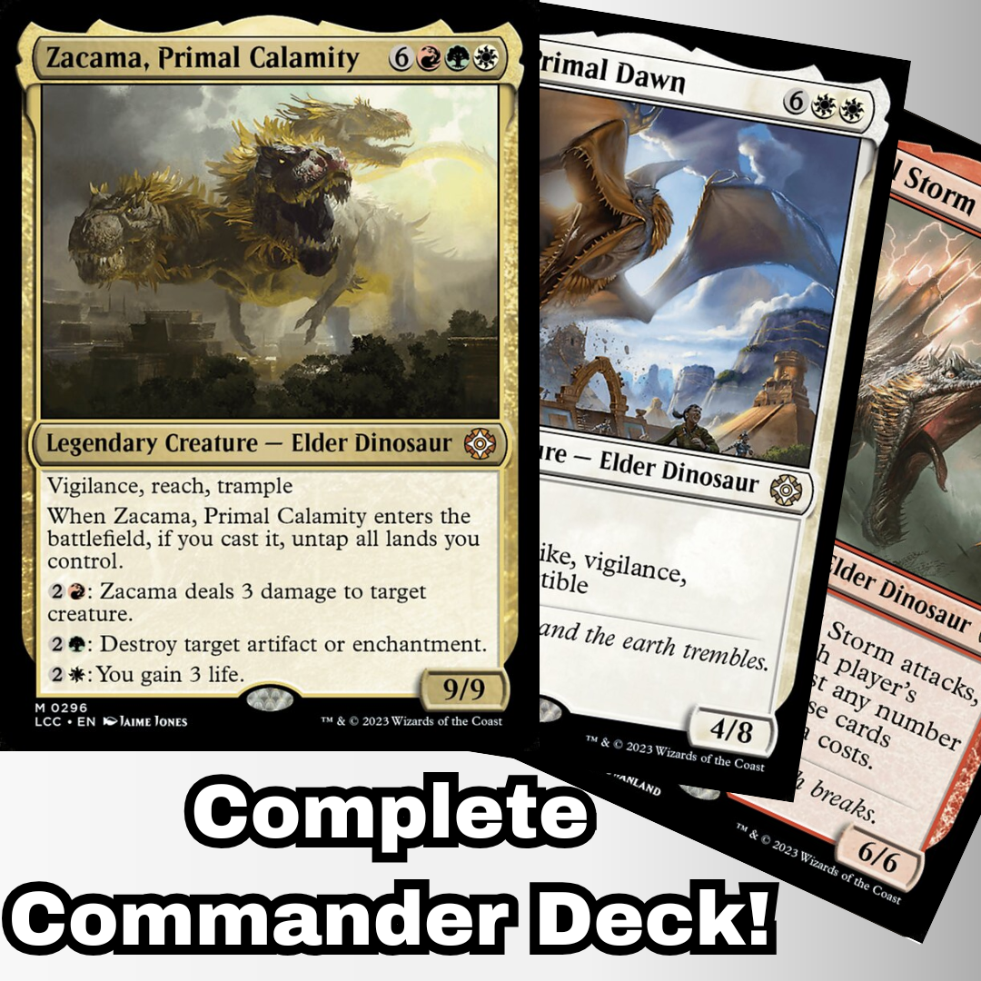 MTG Commander Deck EDH Deck Zacama, Primal Calamity 100 Magic Cards Custom Deck Dinosaurs Dinosaur Deck MTG Commander Deck EDH Deck Zacama, Primal Calamity 100 Magic Cards Custom Deck Dinosaurs Dinosaur Deck