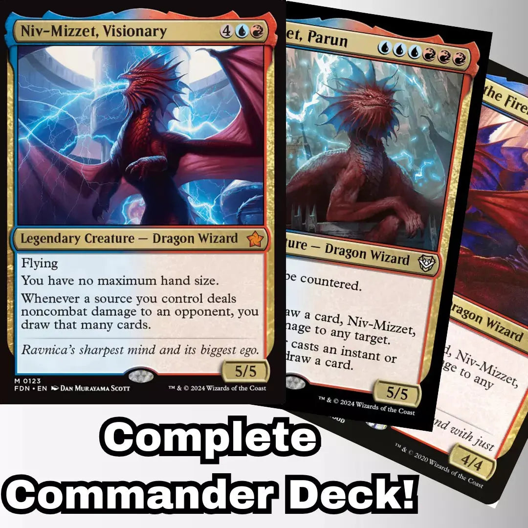 MTG Commander Deck EDH Deck Niv-Mizzet, Visionary 100 Magic Cards Custom Deck Izzet Burn Foundations MTG Commander Deck EDH Deck Niv-Mizzet, Visionary 100 Magic Cards Custom Deck Izzet Burn Foundations