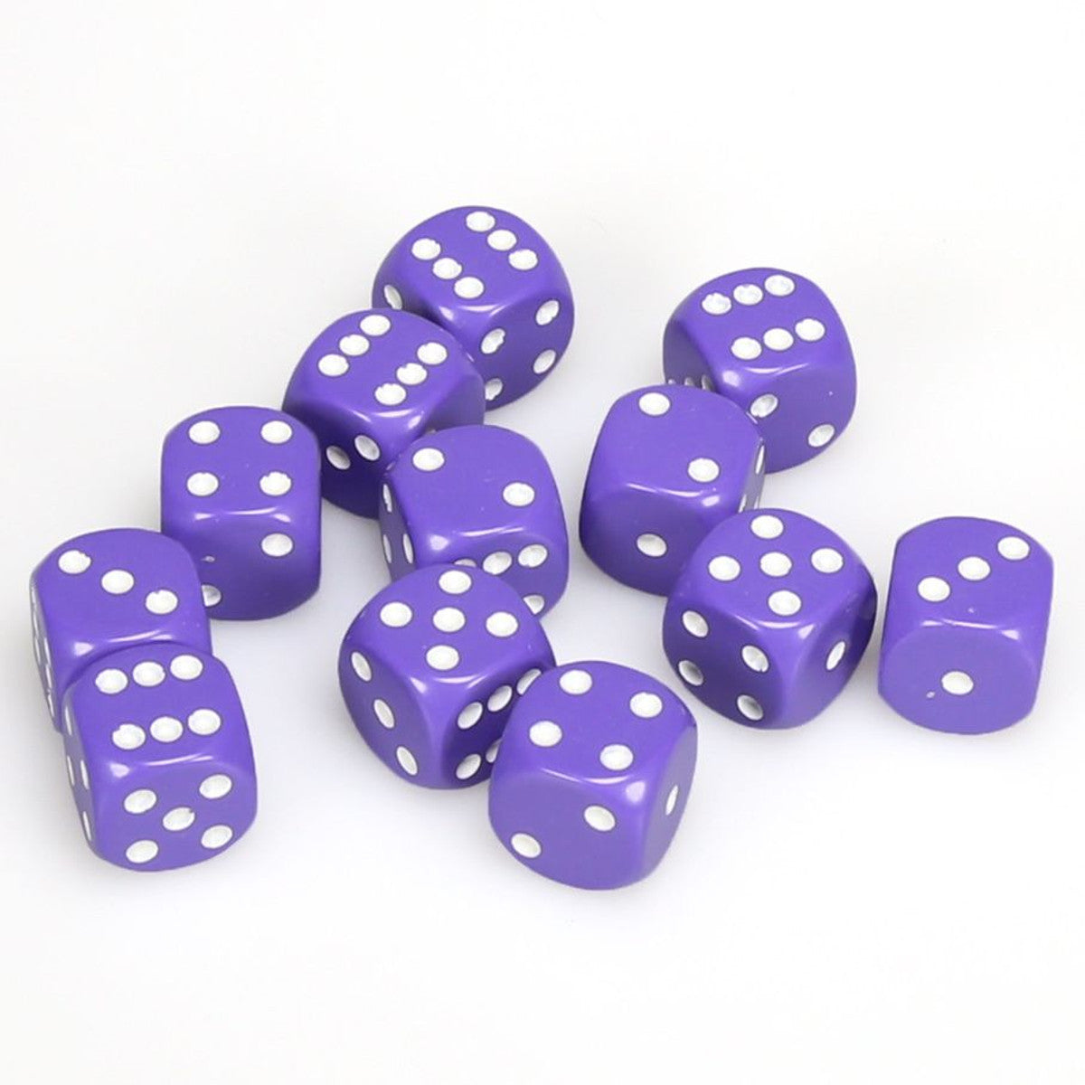 Chessex Opaque Purple with White 16mm d6 Dice Block