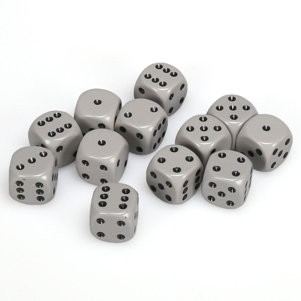 Chessex Opaque Grey with White 16mm d6 Dice Block