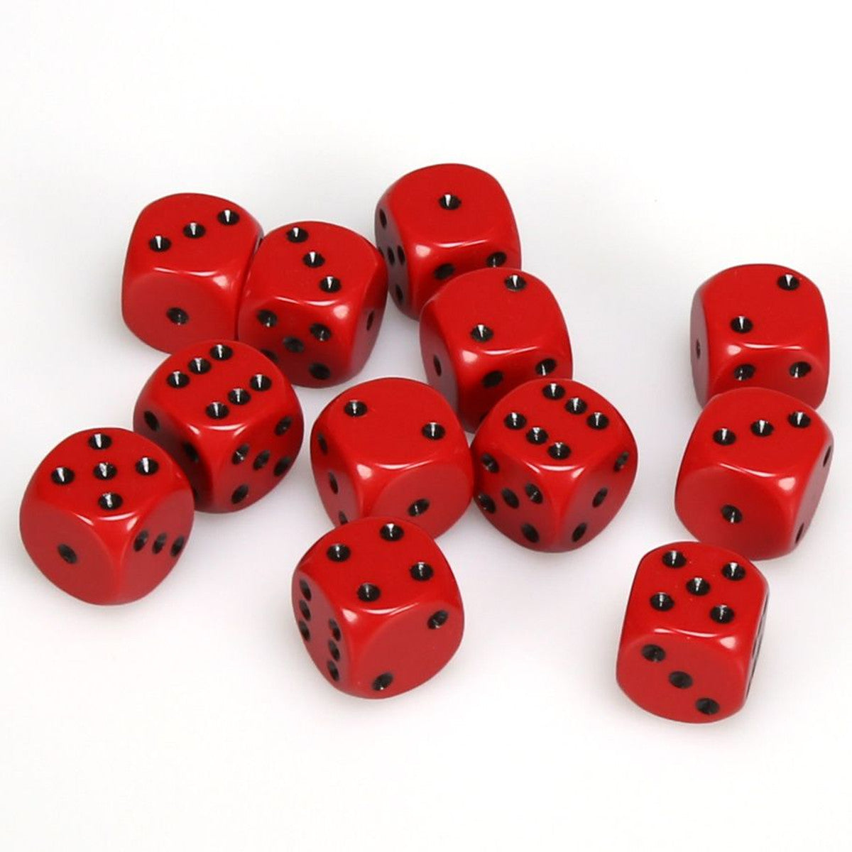 Chessex Opaque Red 16mm d6 Dice Block (12 dice) Moonveil Games