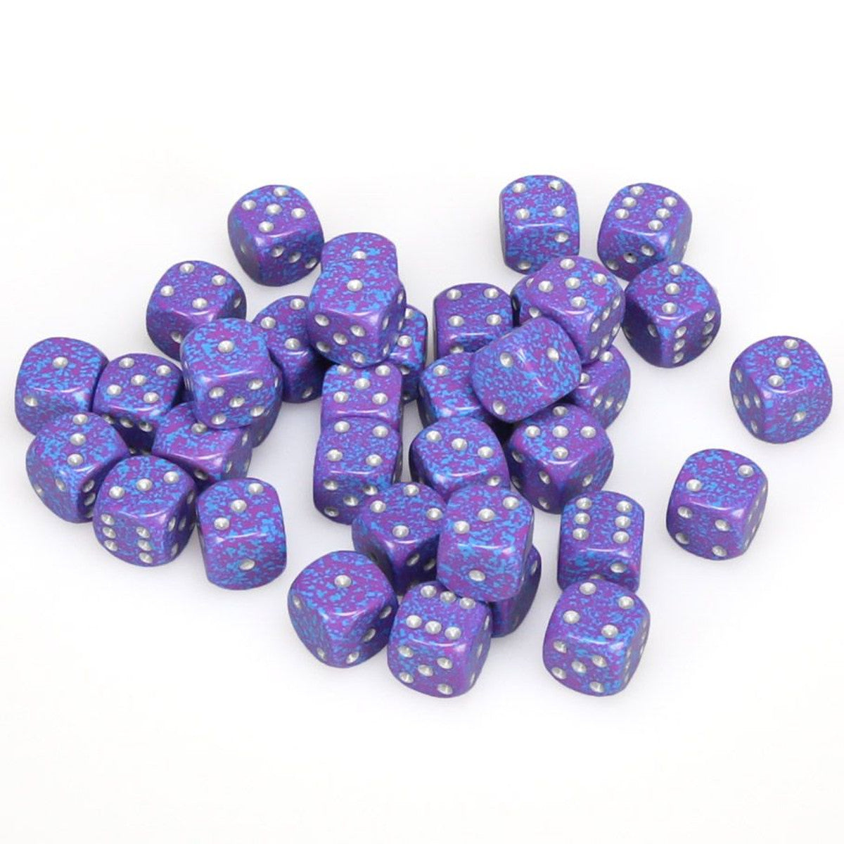 Chessex Speckled Silver Tetra 12mm d6 Dice Block (36 dice) Moonveil Games