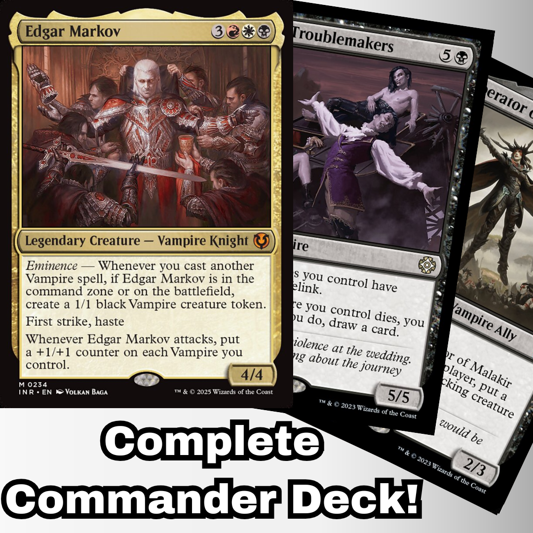 MTG Commander Vampire Deck EDH Deck Edgar Markov 100 Magic Cards Custom Deck Vampires MTG Commander Vampire Deck EDH Deck Edgar Markov 100 Magic Cards Custom Deck Vampires