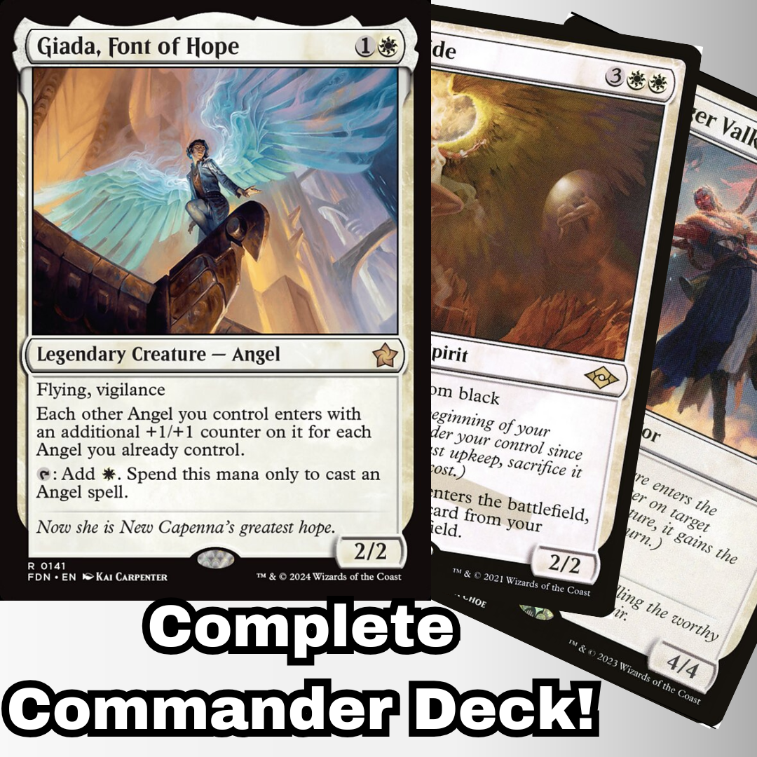MTG Commander Angel Deck EDH Deck Giada, Font of Hope 100 Magic Cards  Custom Deck Kindred White Angels, image size:1080x1080