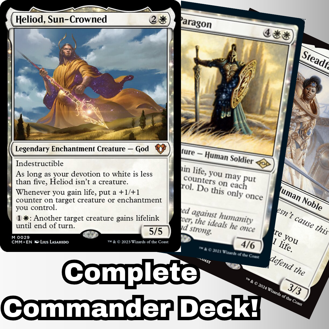 MTG Commander Deck EDH Deck Heliod, Sun-Crowned 100 Magic Cards Custom Deck Life Gain Counters MTG Commander Deck EDH Deck Heliod, Sun-Crowned 100 Magic Cards Custom Deck Life Gain Counters