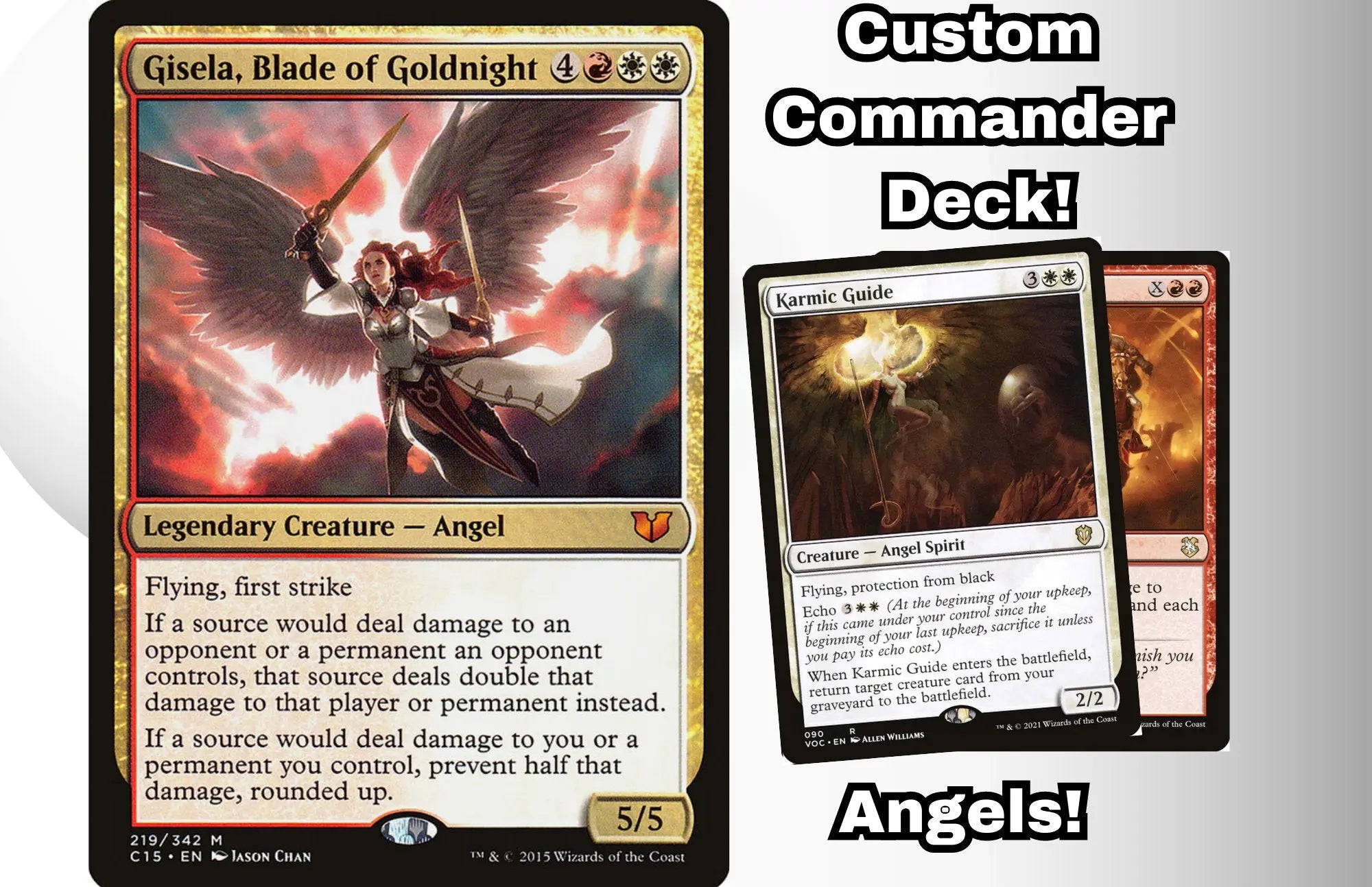 MTG Commander Deck EDH Deck Gisela, Blade of Goldnight 100 Magic Cards Custom Angel Deck Boros Angels Damage MTG Commander Deck EDH Deck Gisela, Blade of Goldnight 100 Magic Cards Custom Angel Deck Boros Angels Damage