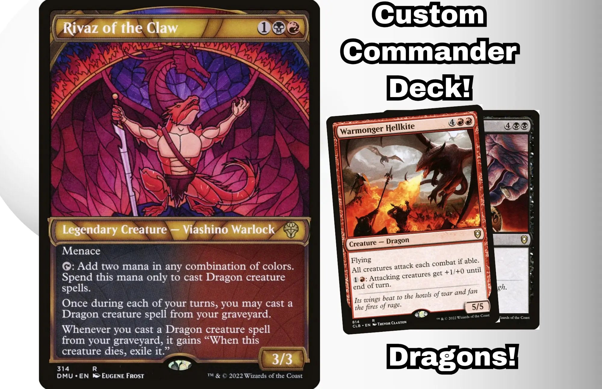 mtg elder dragon commander deck MTG Commander Dragon Deck EDH Deck Rivaz of the Claw 100 Magic Cards Custom Deck