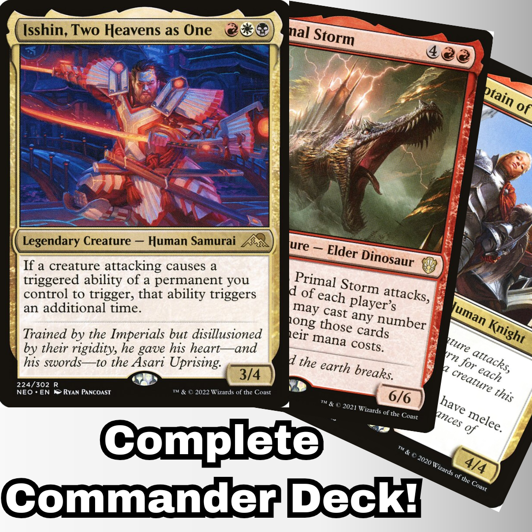 mtg isshin two heavens as one commander deck MTG Commander Deck EDH Deck Isshin, Two Heavens as One 100 Magic Cards  Custom Deck Powerful Combat Attack