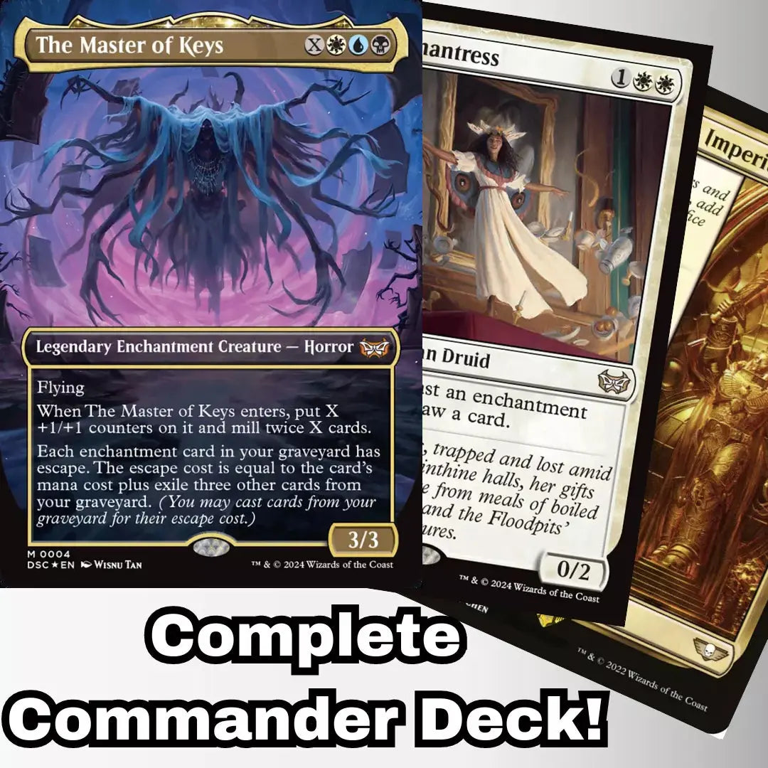 MTG Commander Deck EDH Deck The Master of Keys 100 Magic Cards Custom Deck Duskmourn Enchantments Graveyard MTG Commander Deck EDH Deck The Master of Keys 100 Magic Cards Custom Deck Duskmourn Enchantments Graveyard