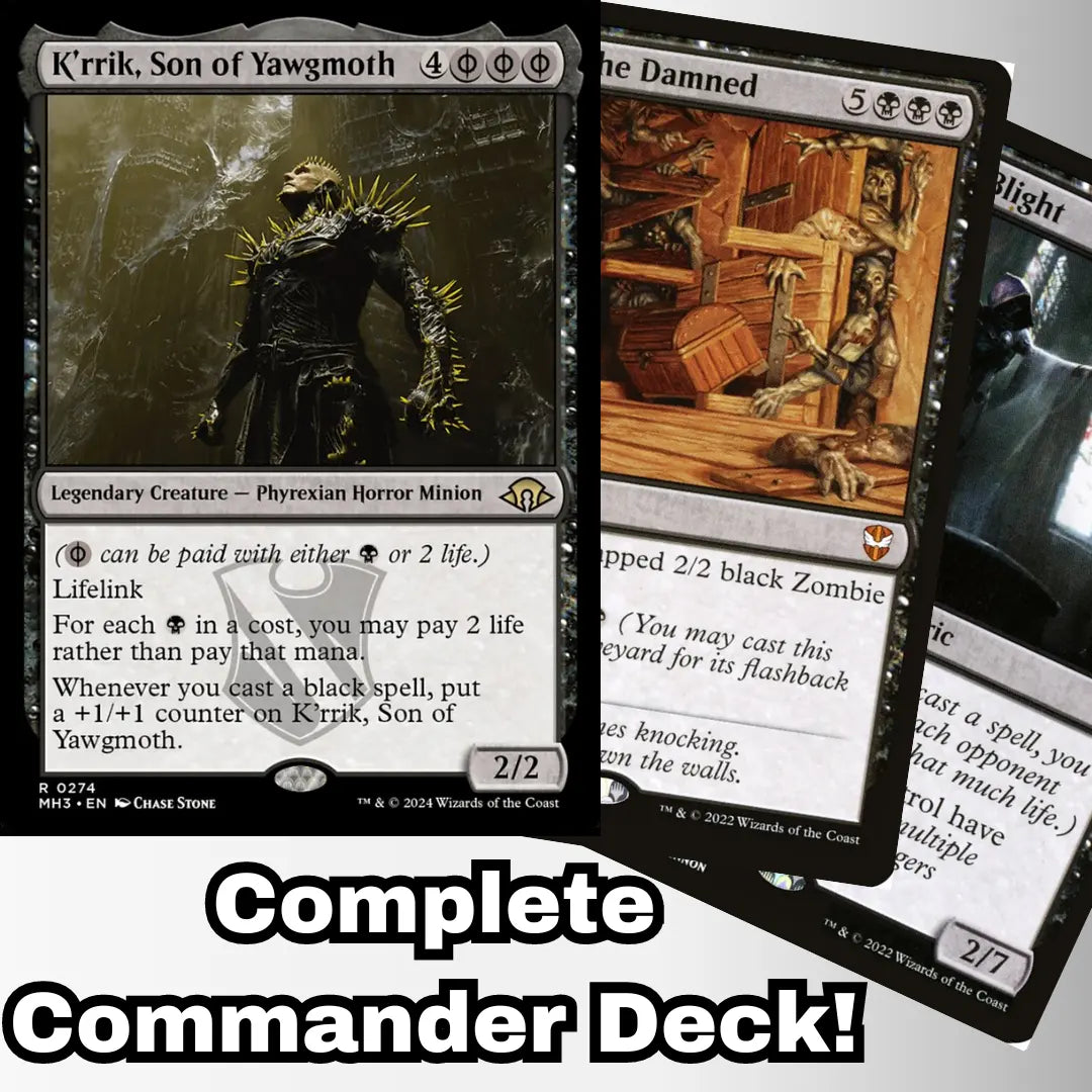 MTG Commander Deck EDH Deck K'rrik, Son of Yawgmoth 100 Magic Cards Custom Deck Black MTG Commander Deck EDH Deck K'rrik, Son of Yawgmoth 100 Magic Cards Custom Deck Black
