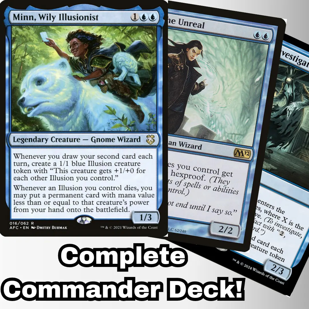 MTG Commander Deck EDH Deck Minn, Wily Illusionist 100 Magic Cards Moonveil Games MTG Commander Deck EDH Deck Minn, Wily Illusionist 100 Magic Cards Moonveil Games
