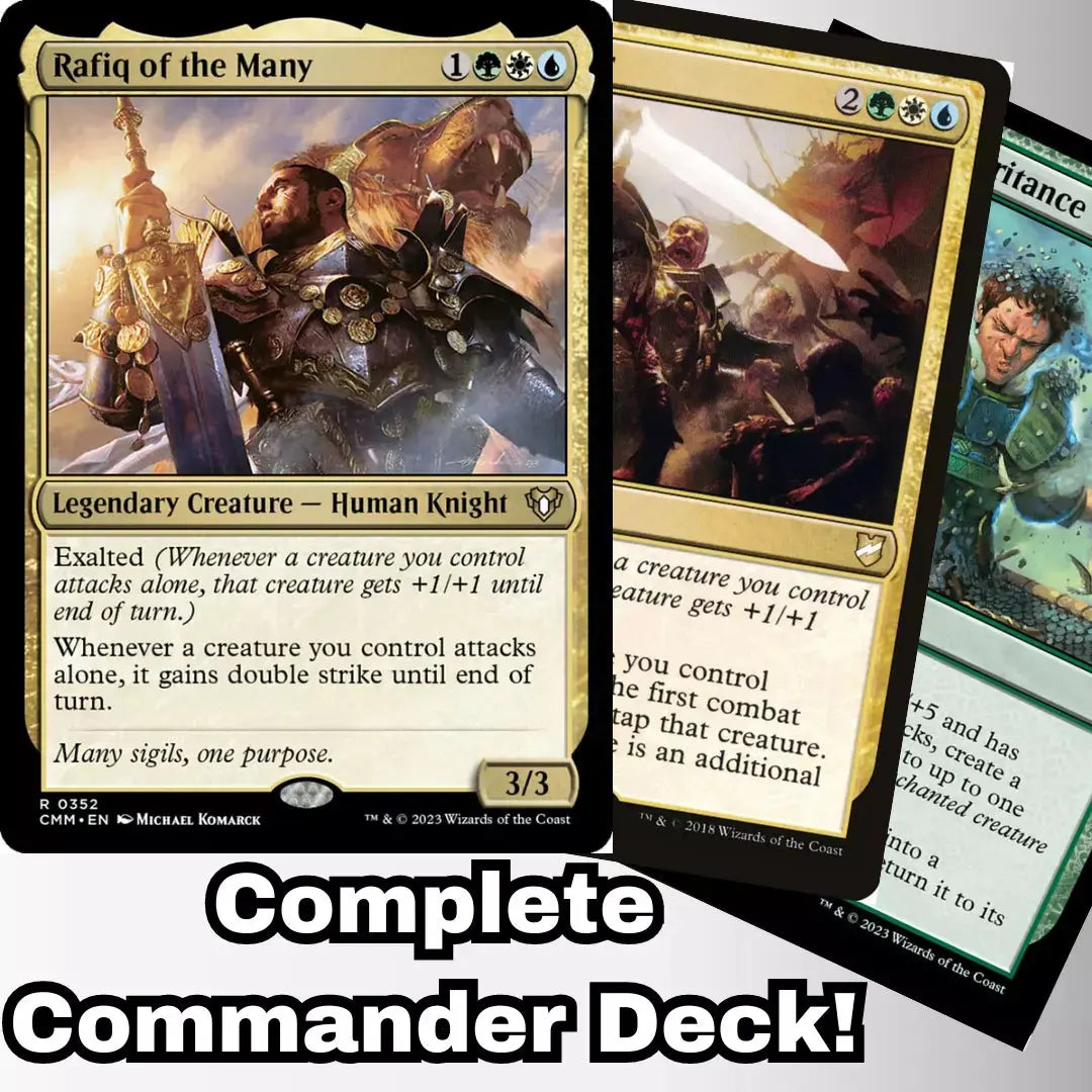 MTG Commander Deck Rafiq of the Many EDH Deck 100 Magic Cards Custom Deck Bant Combat Voltron MTG Commander Deck Rafiq of the Many EDH Deck 100 Magic Cards Custom Deck Bant Combat Voltron