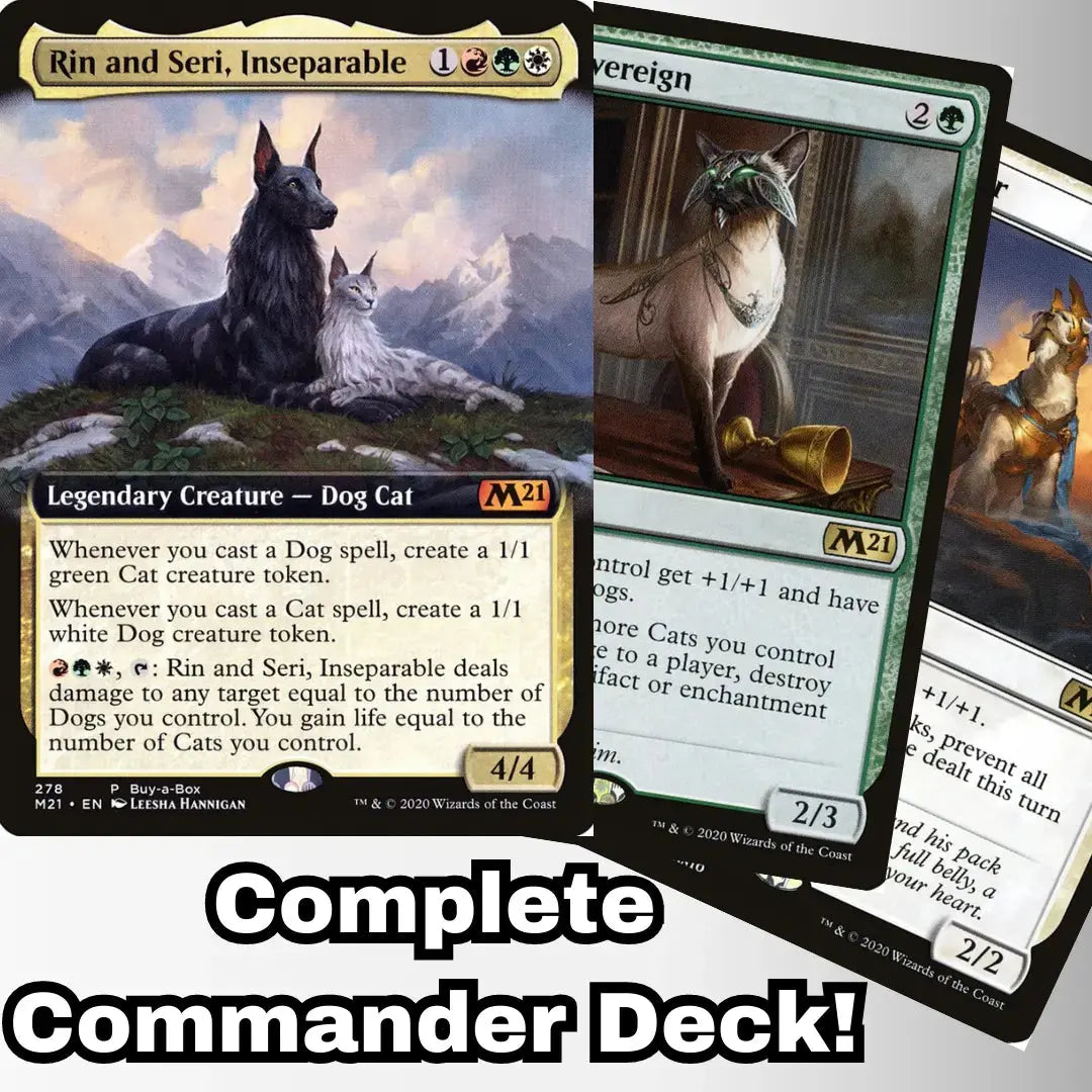 MTG Commander Deck EDH Deck Rin and Seri, Inseparable 100 Magic Cards Custom Deck Cats Dogs Kindred Changelings MTG Commander Deck EDH Deck Rin and Seri, Inseparable 100 Magic Cards Custom Deck Cats Dogs Kindred Changelings