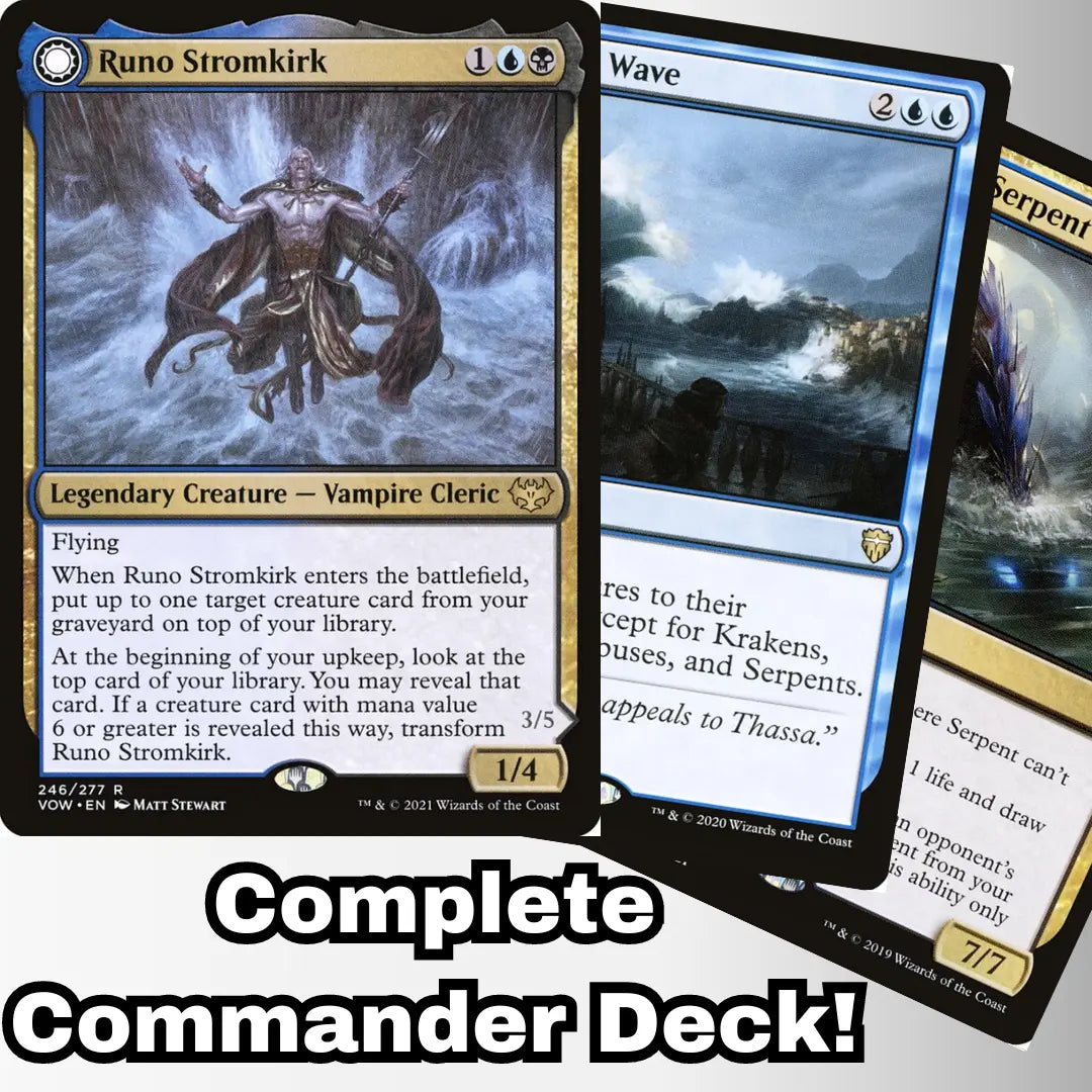 MTG Commander Deck EDH Deck Runo Stromkirk 100 Magic Cards Custom Deck Sea Creatures Dimir MTG Commander Deck EDH Deck Runo Stromkirk 100 Magic Cards Custom Deck Sea Creatures Dimir