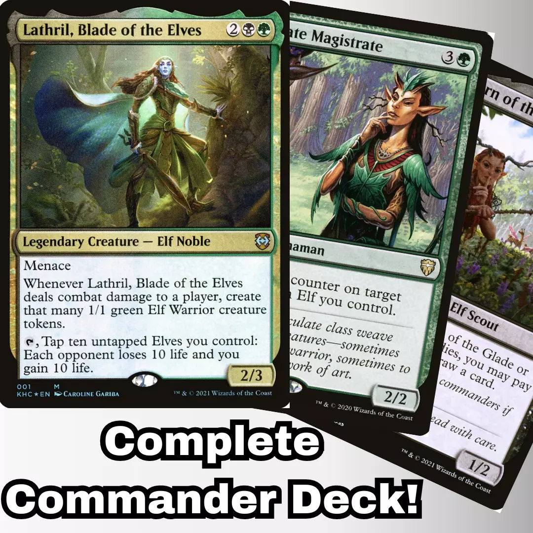 Lathril's Cut-Elves-100 Card Magic the Gathering Commander Deck-MTG- Dwynen offers NM