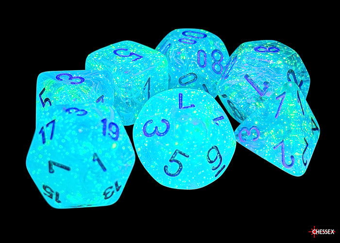 Chessex 7-set Mega Hedrals: Luminary Sky/Silver