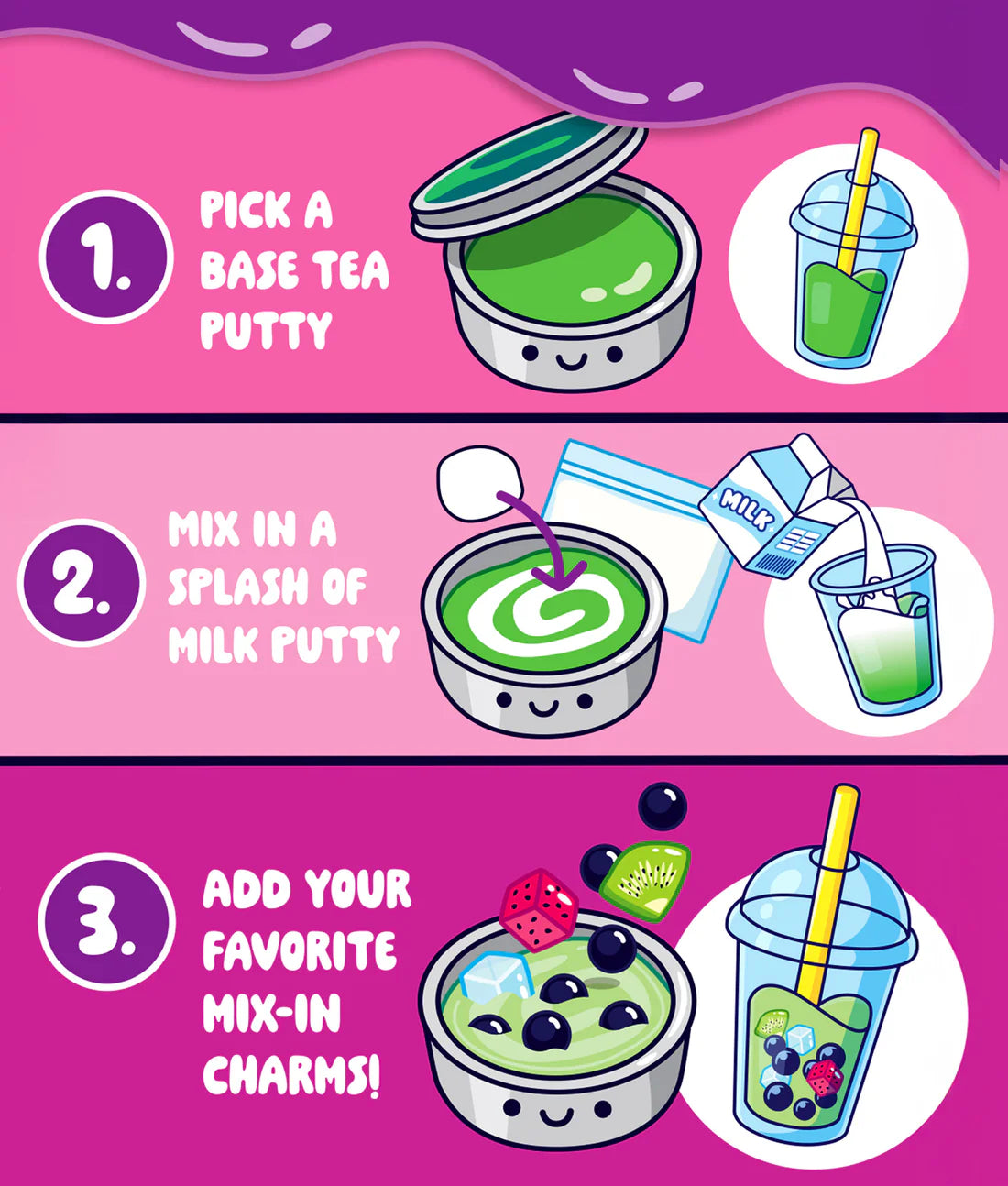 Crazy Aaron's: Thinking Putty: Mixed-by-Me: Boba Tea Kit