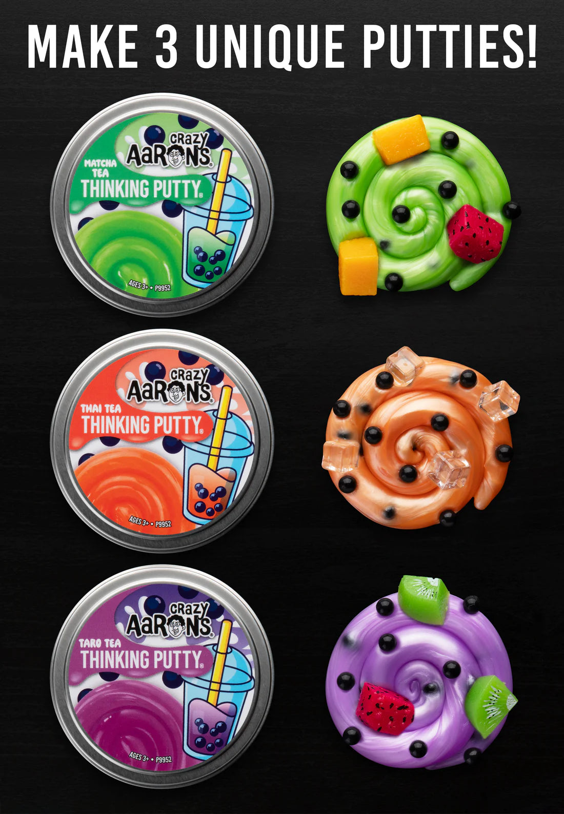 Crazy Aaron's: Thinking Putty: Mixed-by-Me: Boba Tea Kit