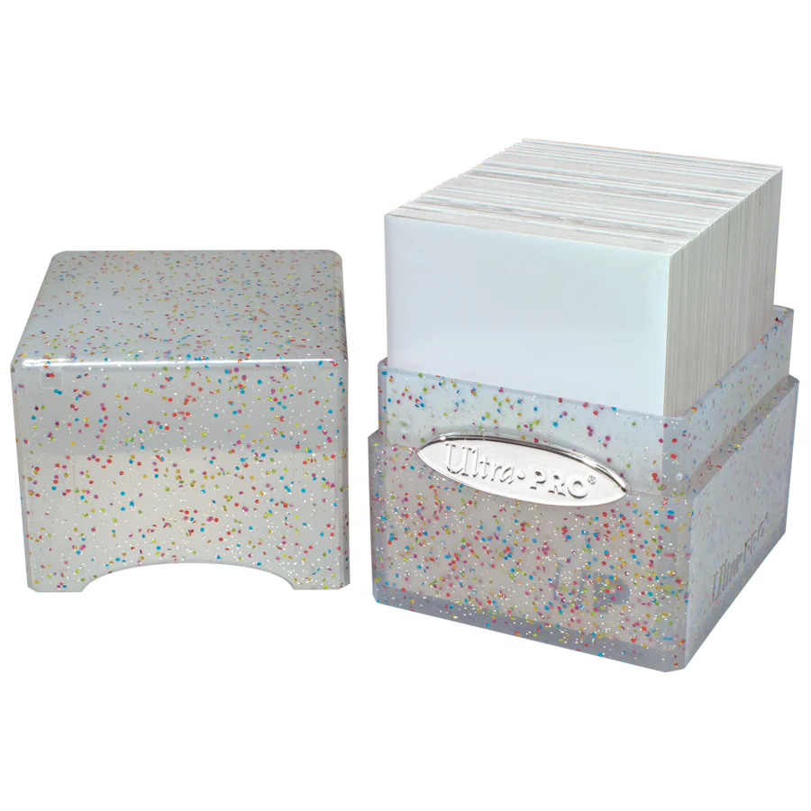 Ultra PRO: Satin Cube: Glitter Clear Deck Box Moonveil Games