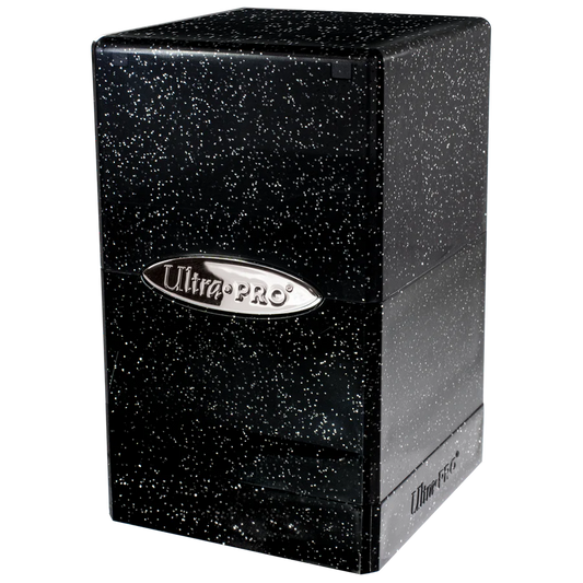 Ultra PRO: Glitter Satin Tower Black Deck Box Moonveil Games