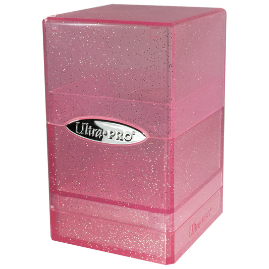 Ultra PRO: Glitter Satin Tower Pink Deck Box Moonveil Games