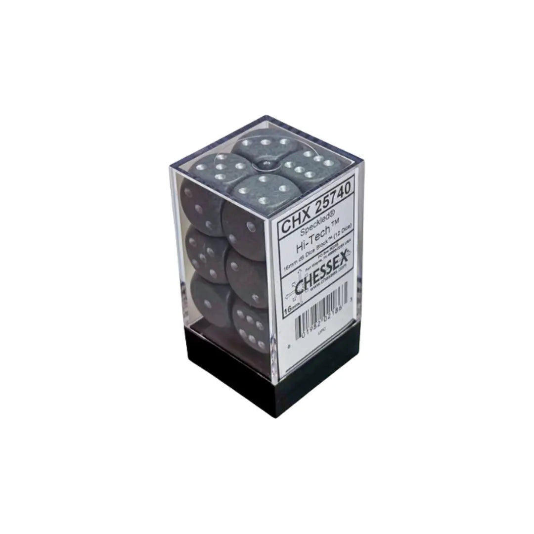 Chessex Speckled Hi-Tech 16mm d6 Dice Block (12 dice) Moonveil Games