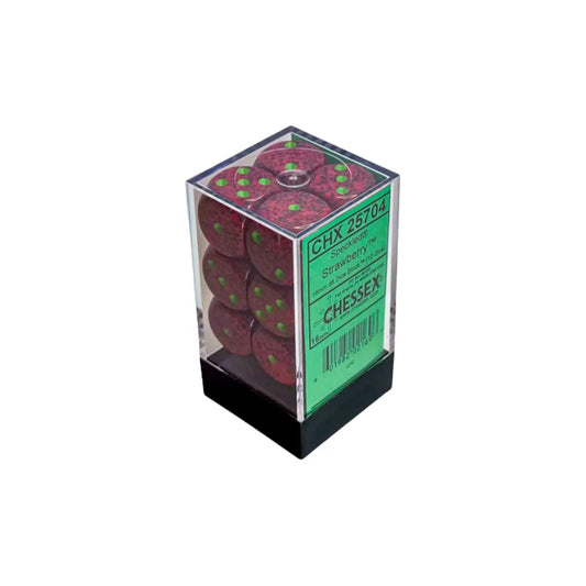 Chessex Speckled Strawberry 16mm d6 Dice Block (12 dice) Moonveil Games