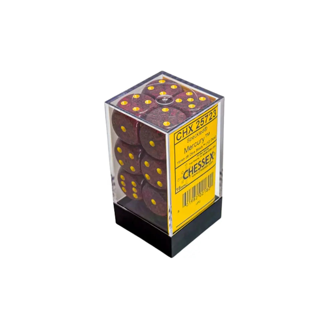 Chessex Speckled Mercury 16mm d6 Dice Block (12 dice) Moonveil Games