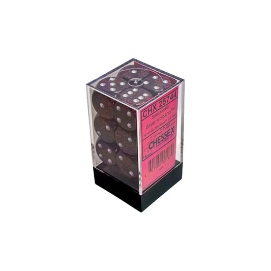 Chessex Speckled Silver Volcano 16mm d6 Dice Block (12 dice) Moonveil Games